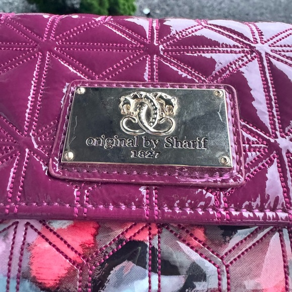 Sharif 1827 Patent Leather Floral Wallet Clutch - Picture 8 of 8